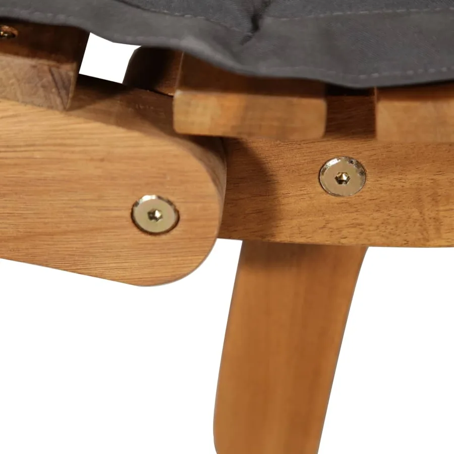 Chaises longues et coussins 2 pcs Gris foncé Bois massif acacia - 8