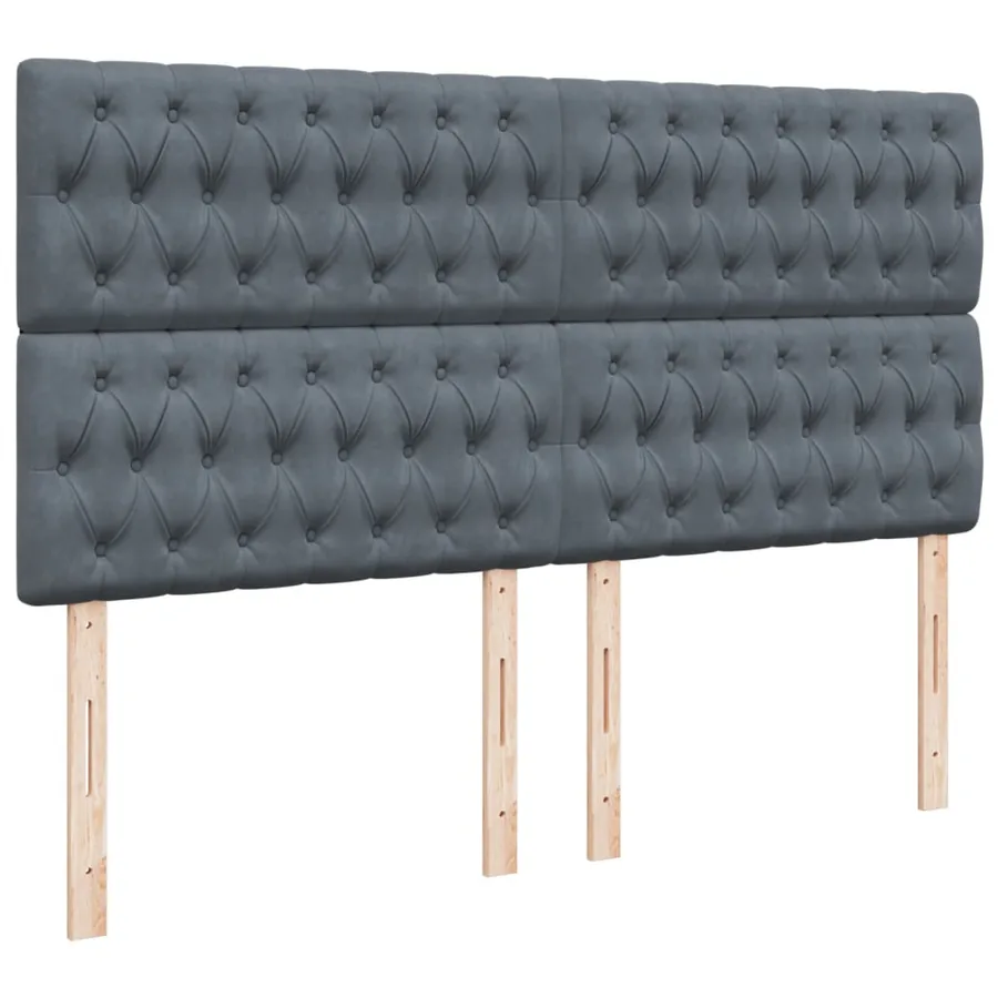 Sommier à lattes de lit et matelas Gris foncé 180x200cm Velours - 7