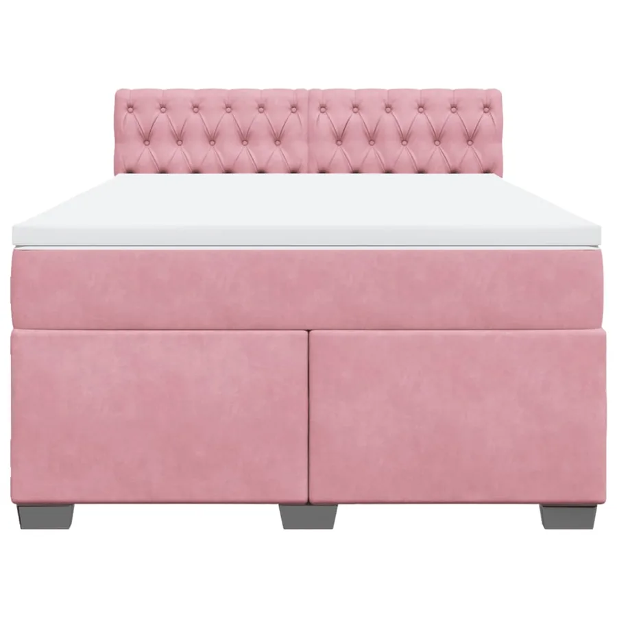 Sommier à lattes de lit avec matelas Rose 140x200 cm Velours - 6