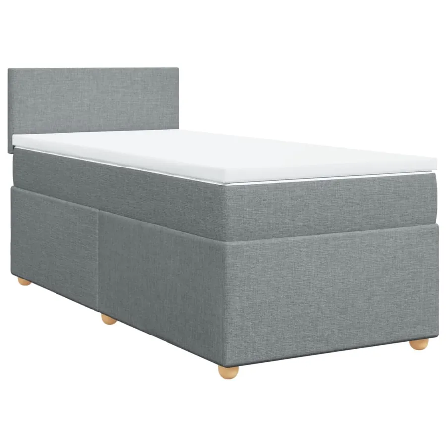 Sommier à lattes de lit et matelas Gris clair 90x190 cm Tissu - 3