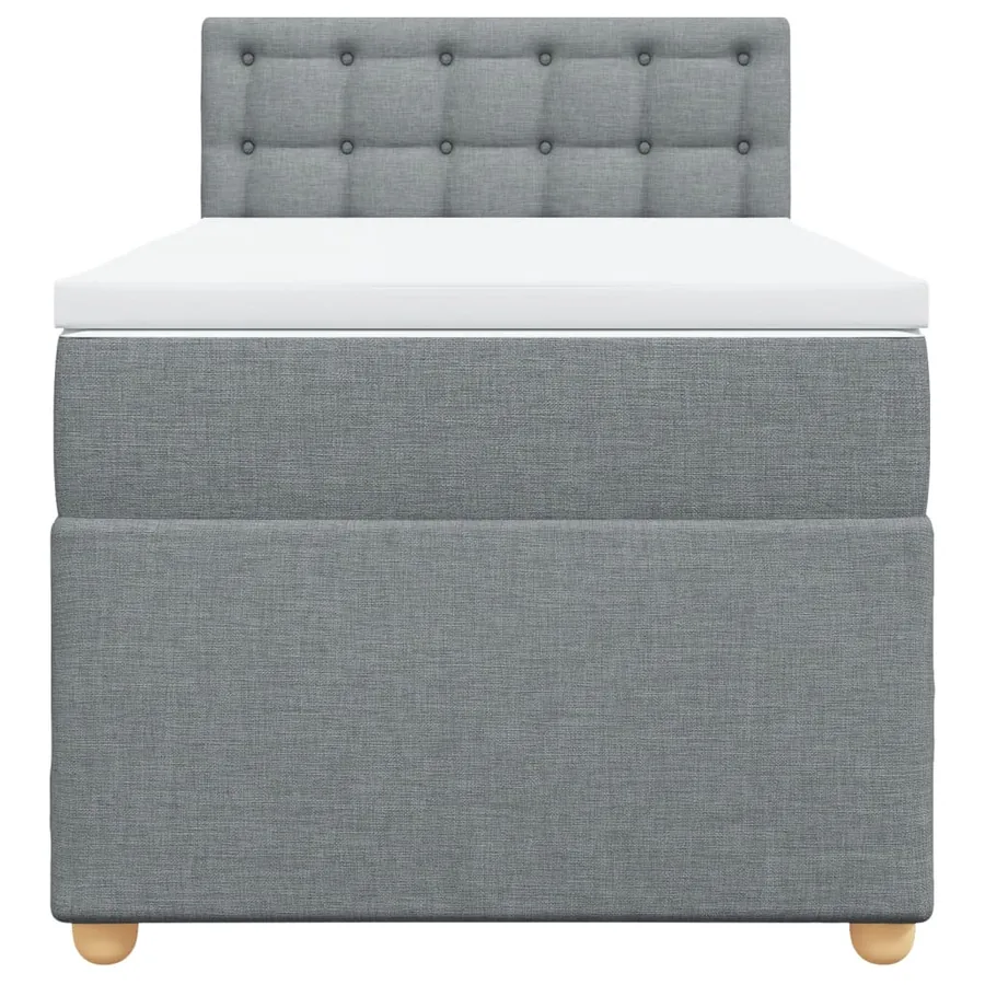 Sommier à lattes de lit et matelas Gris clair 90x190 cm Tissu - 4