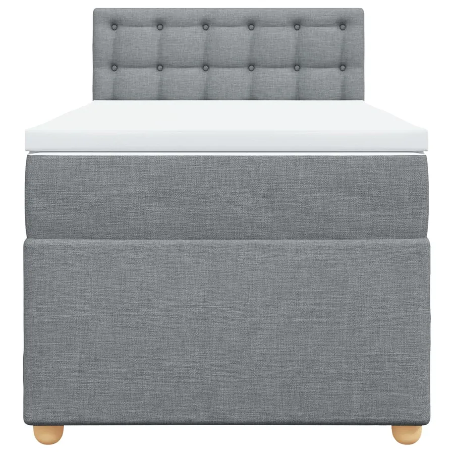 Sommier à lattes de lit et matelas Gris clair 90x190 cm Tissu - 6