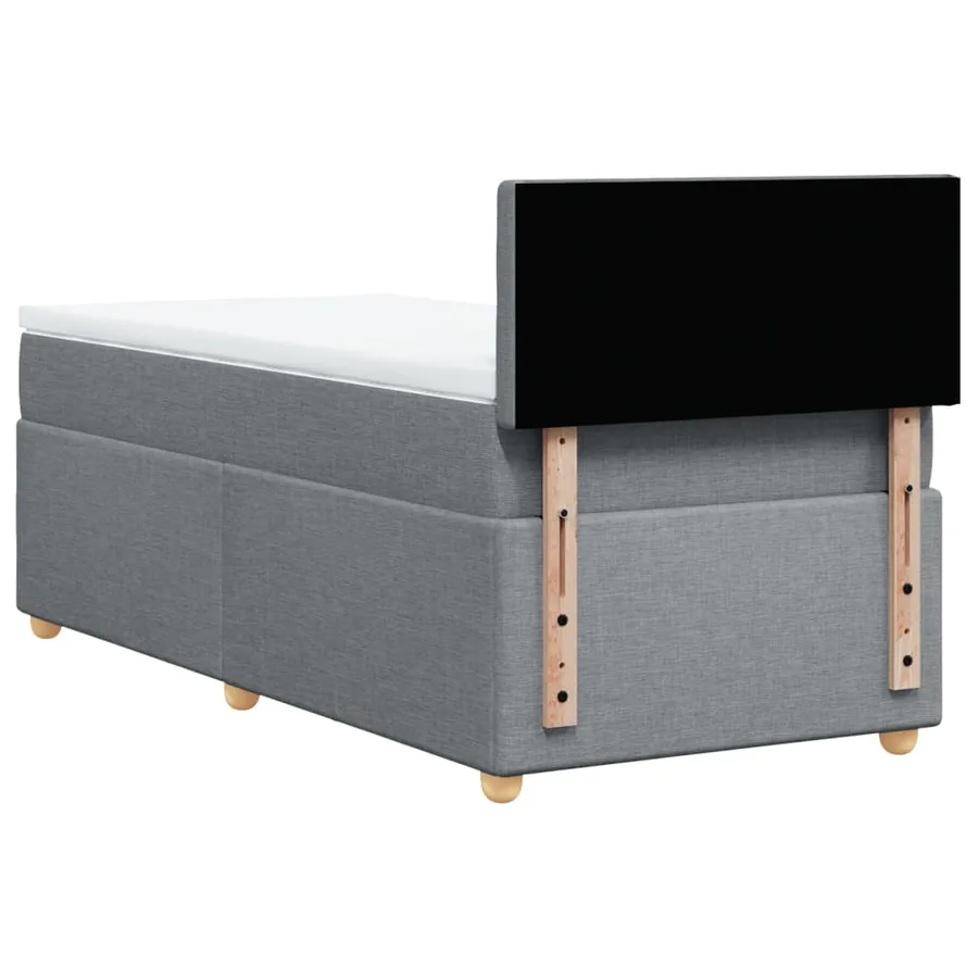 Sommier à lattes de lit et matelas Gris clair 90x190 cm Tissu - 8