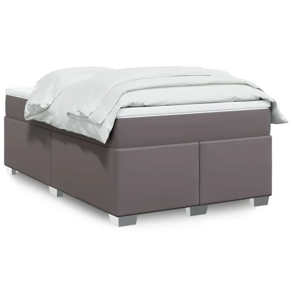 Sommier à lattes de lit avec matelas Gris 120x200 cm Similicuir