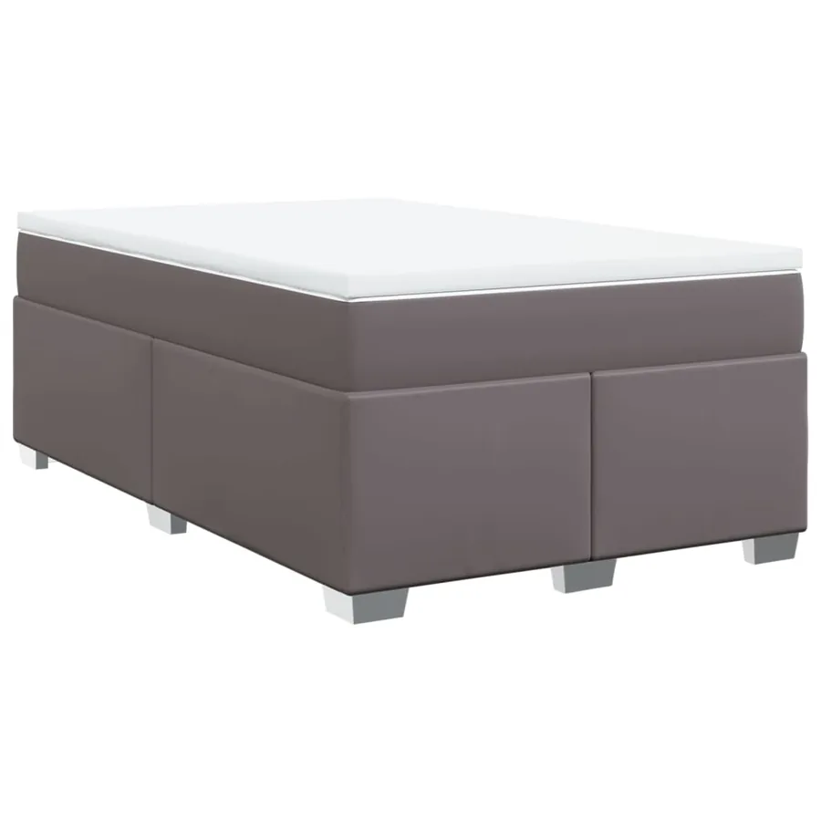 Sommier à lattes de lit avec matelas Gris 120x200 cm Similicuir - 2