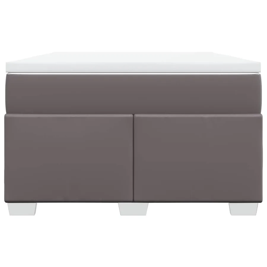Sommier à lattes de lit avec matelas Gris 120x200 cm Similicuir - 4