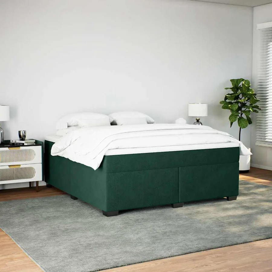 Sommier à lattes de lit et matelas Vert foncé 180x200cm Velours - 3
