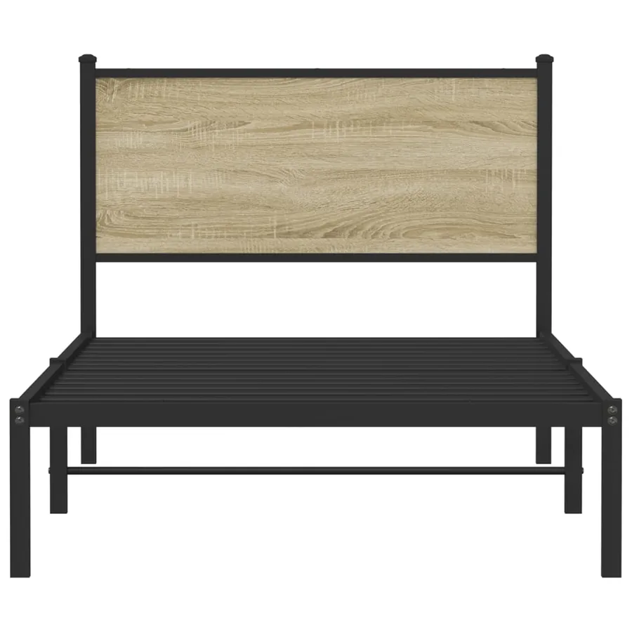 Cadre de lit en métal sans matelas chêne sonoma 100x200 cm - 5