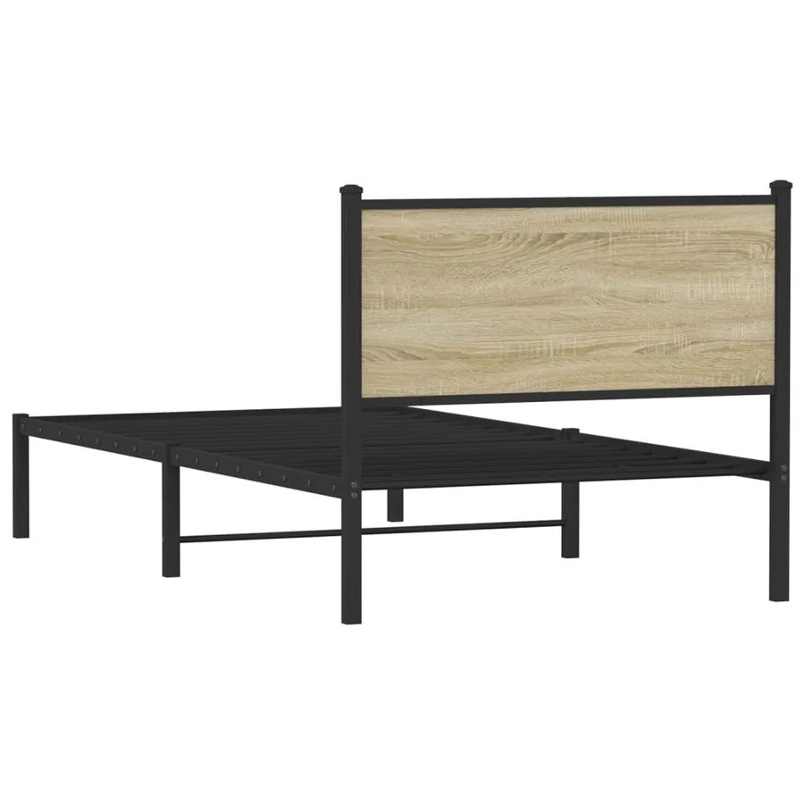 Cadre de lit en métal sans matelas chêne sonoma 100x200 cm - 7