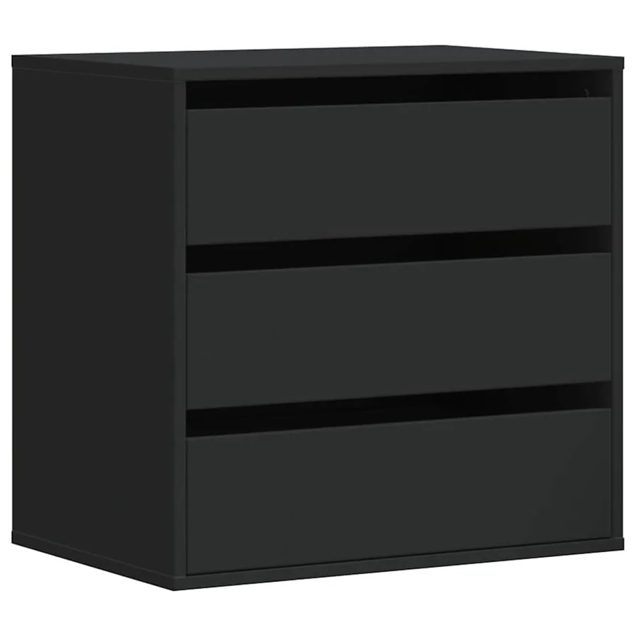 Commode d'angle noir 60x41x58 cm bois d'ingénierie - 2