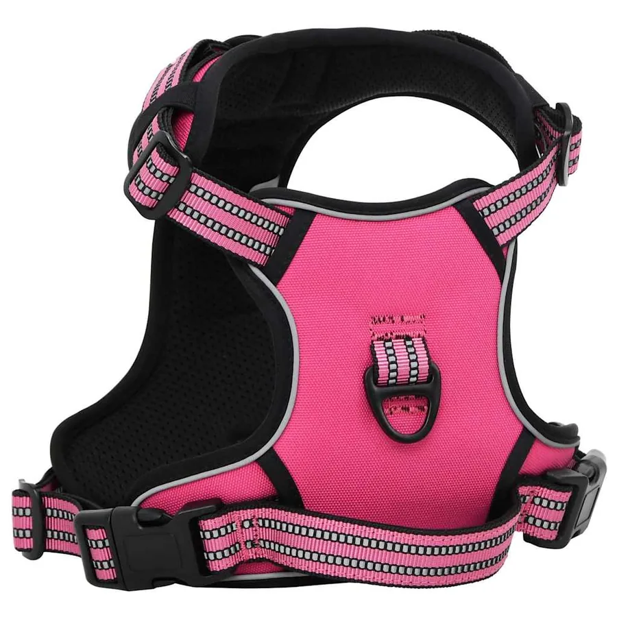 Harnais pour chien avec laisse et collier réglables rose L - 3