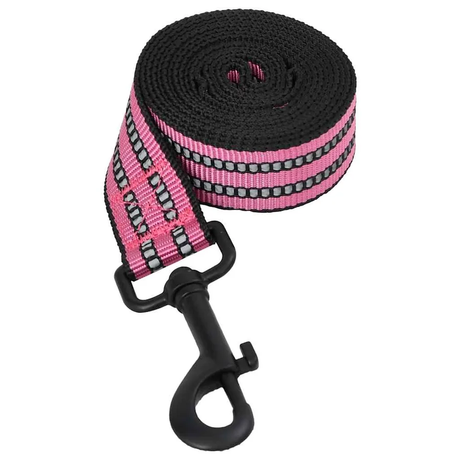 Harnais pour chien avec laisse et collier réglables rose L - 6