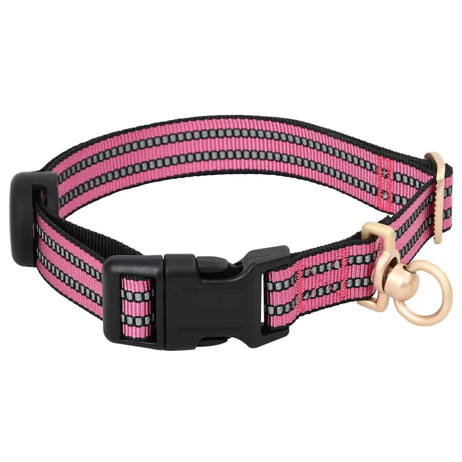 Harnais pour chien avec laisse et collier réglables rose L - 7