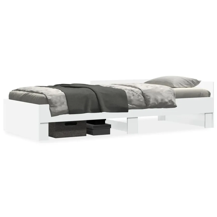 Cadre de lit sans matelas blanc 90x200 cm bois d'ingénierie - 2