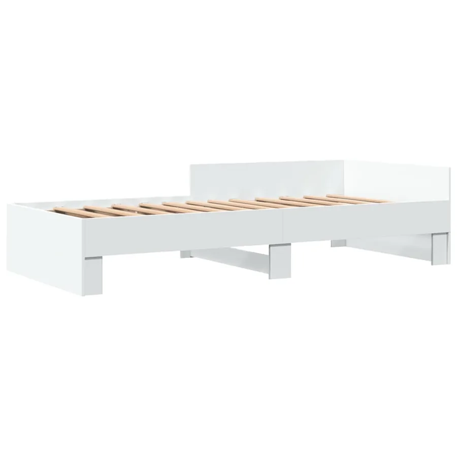 Cadre de lit sans matelas blanc 90x200 cm bois d'ingénierie - 3