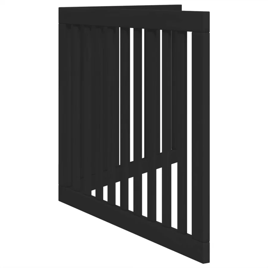 Barrière pour chien pliable 2 panneaux noir bois de peuplier - 5