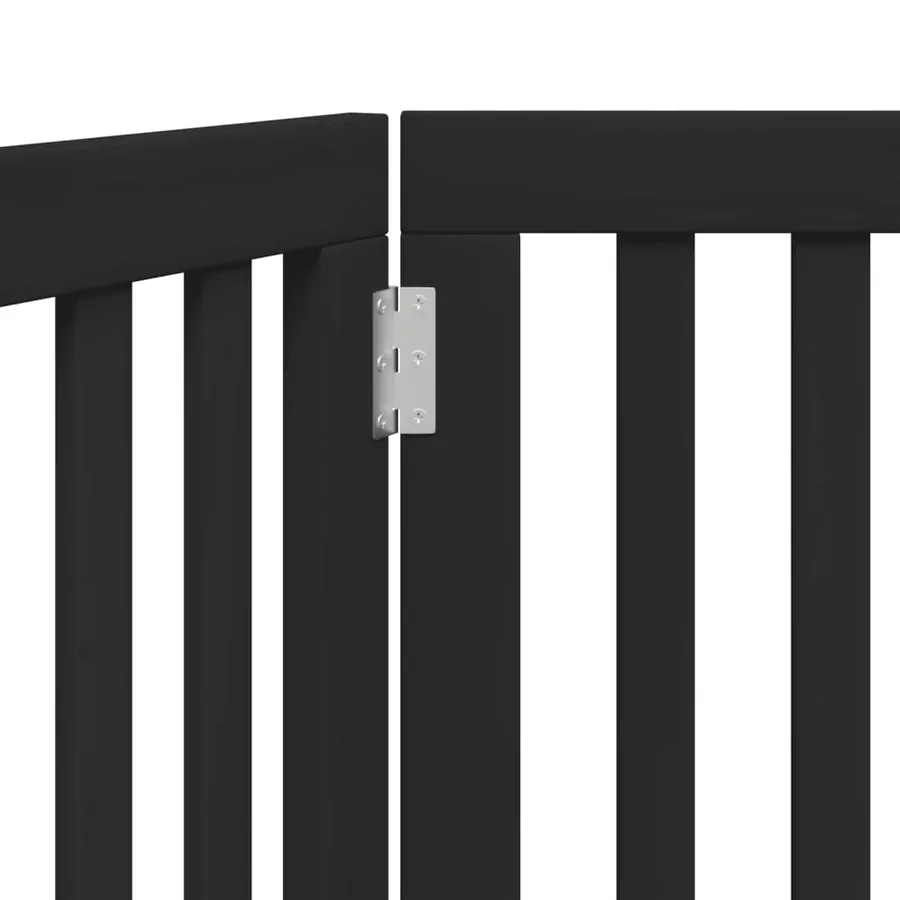 Barrière pour chien pliable 2 panneaux noir bois de peuplier - 8