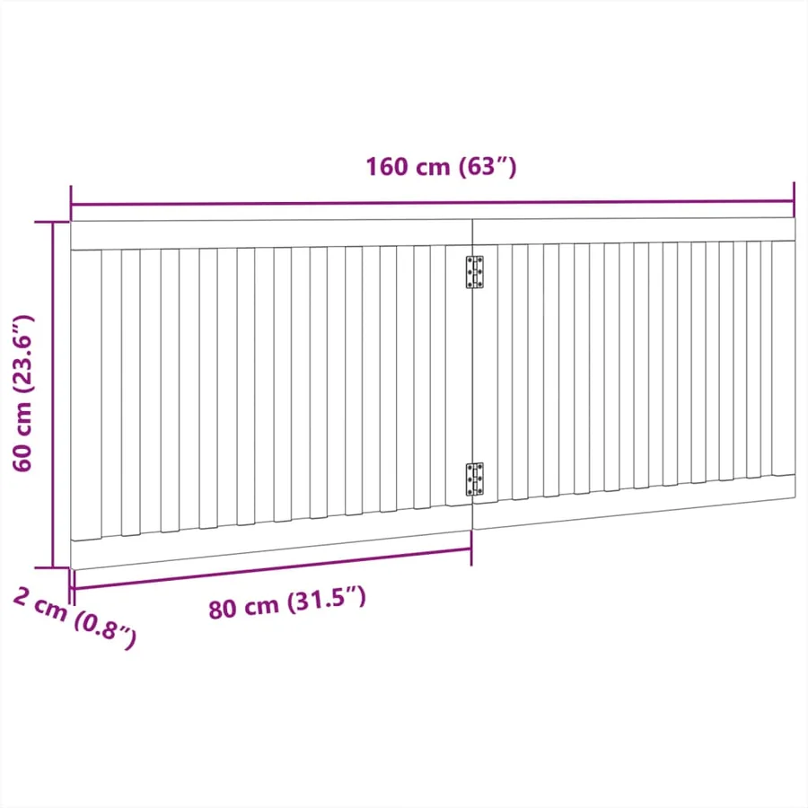 Barrière pour chien pliable 2 panneaux noir bois de peuplier - 9