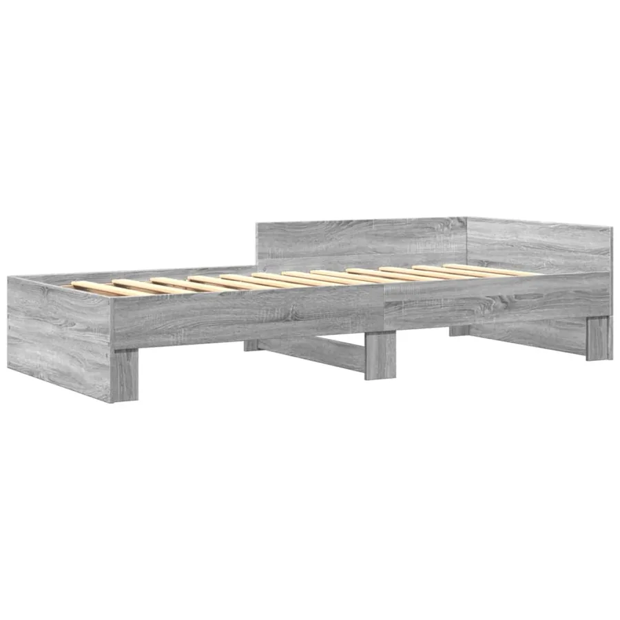 Cadre de lit sans matelas sonoma gris 75x190 cm - 3