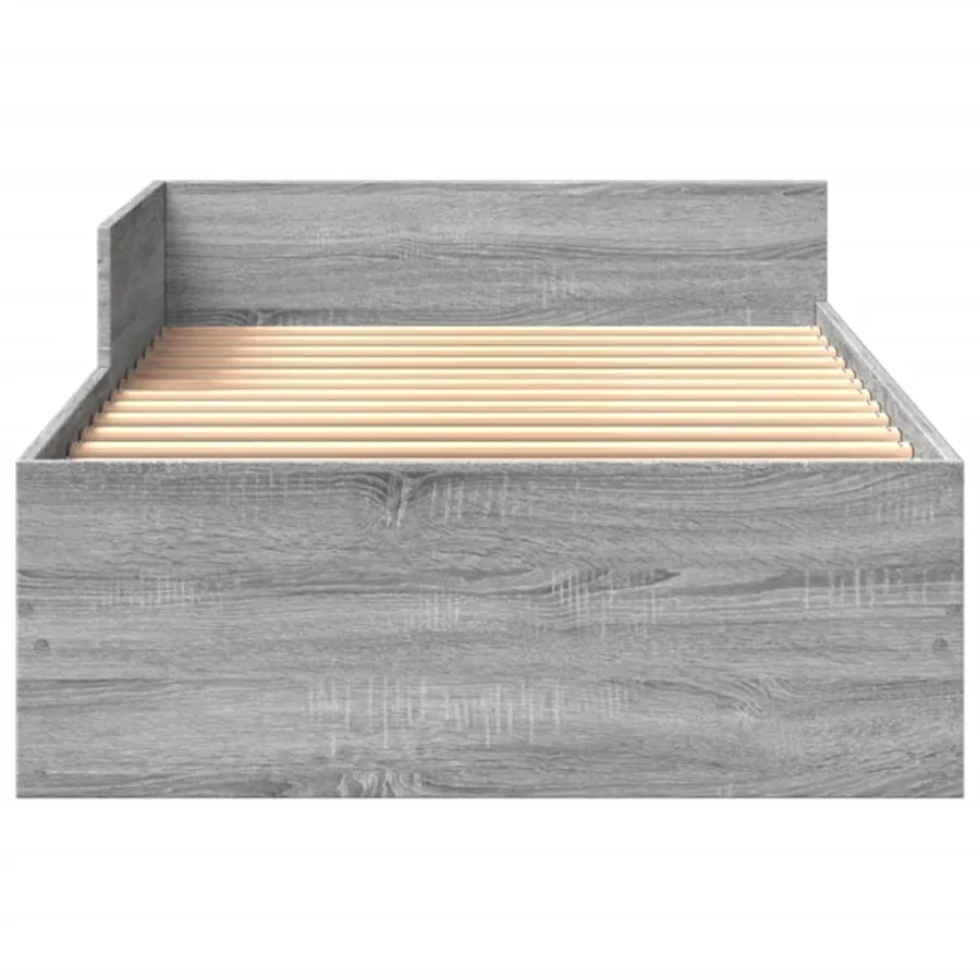 Cadre de lit sans matelas sonoma gris 75x190 cm - 5