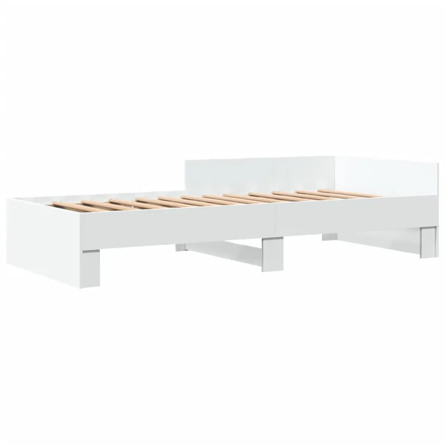 Cadre de lit sans matelas blanc 75x190 cm bois d'ingénierie - 3