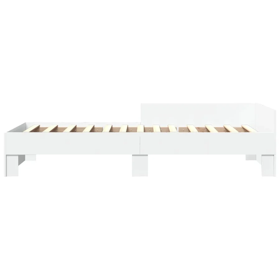 Cadre de lit sans matelas blanc 75x190 cm bois d'ingénierie - 4