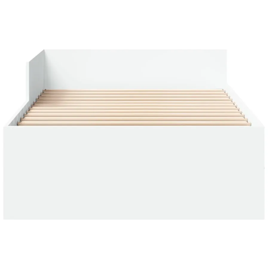 Cadre de lit sans matelas blanc 75x190 cm bois d'ingénierie - 5