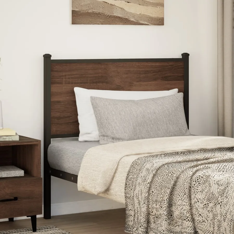 Tête de lit de remplacement chêne marron 75 cm bois d'ingénierie et acier - 2