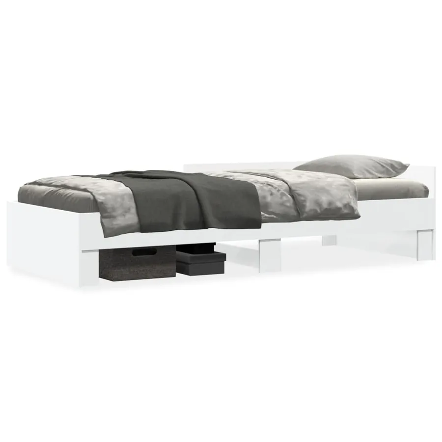 Cadre de lit sans matelas blanc 100x200 cm bois d'ingénierie - 2