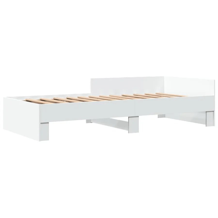 Cadre de lit sans matelas blanc 100x200 cm bois d'ingénierie - 3