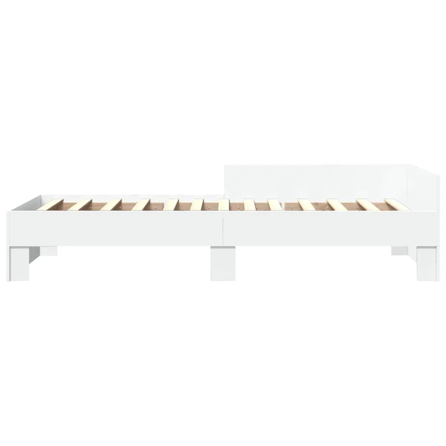 Cadre de lit sans matelas blanc 100x200 cm bois d'ingénierie - 4