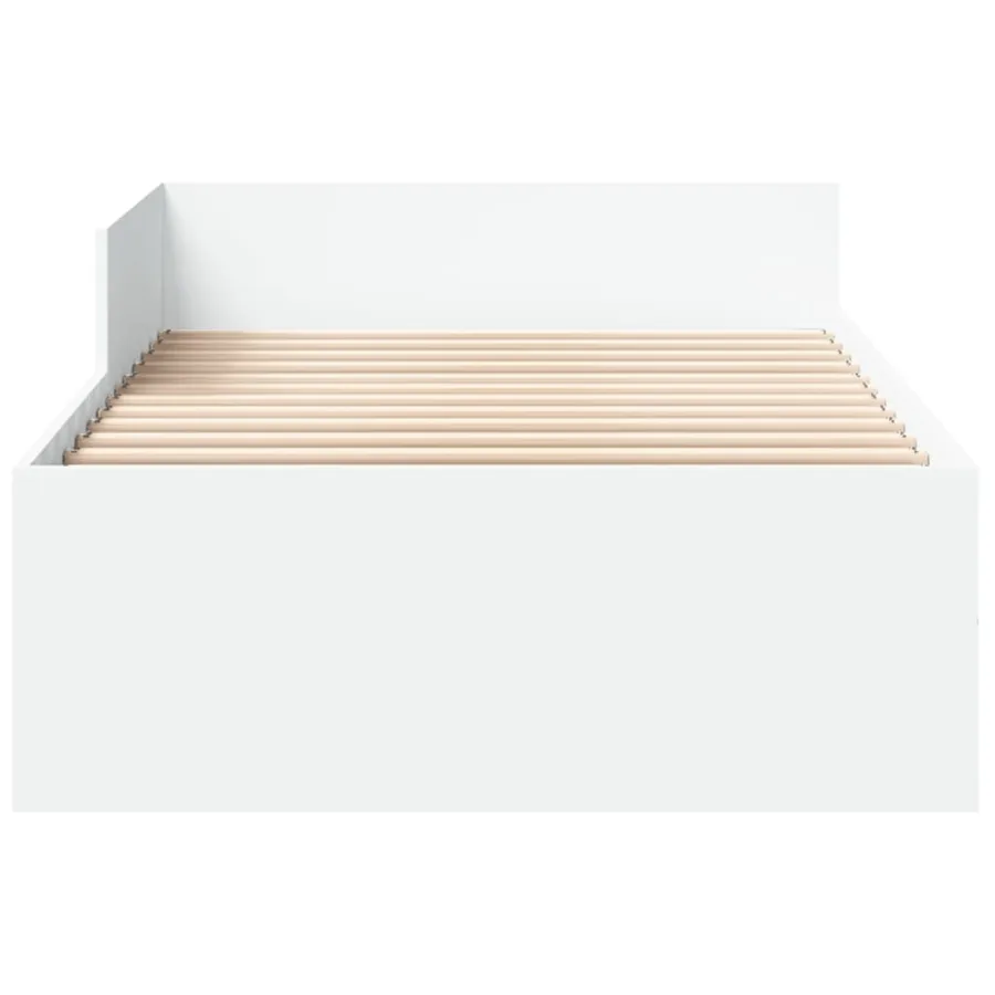 Cadre de lit sans matelas blanc 100x200 cm bois d'ingénierie - 5