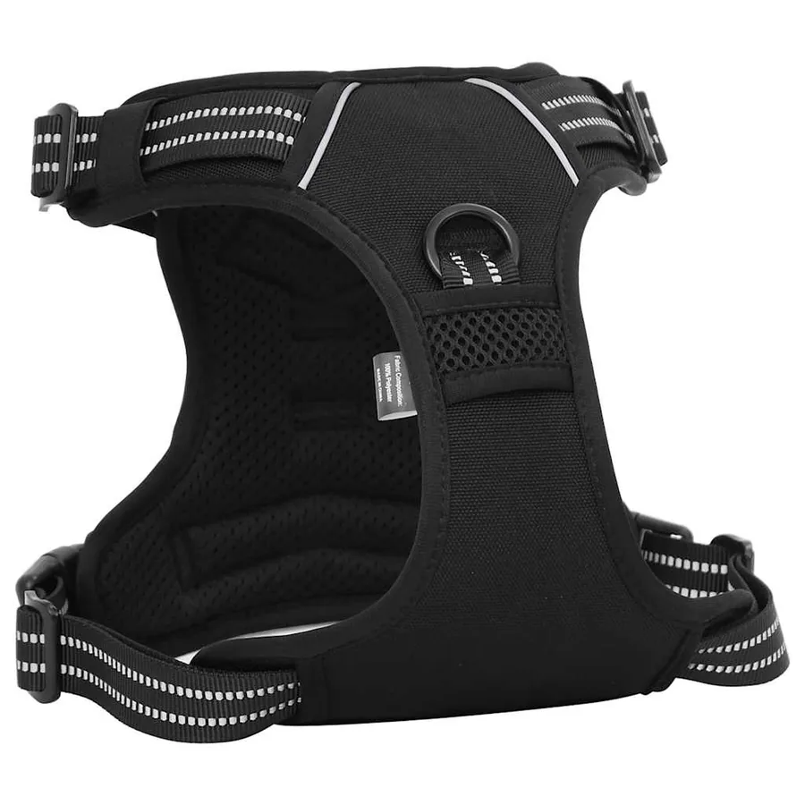 Harnais pour chien avec laisse et collier réglables noir S - 9