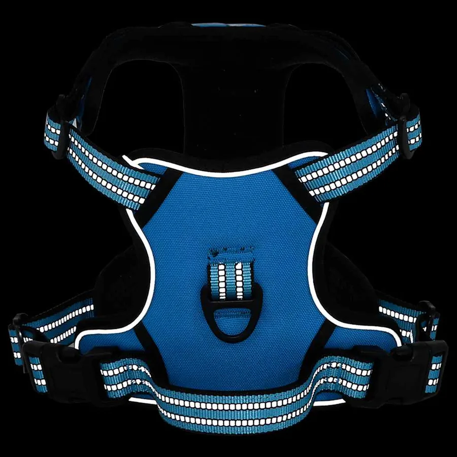 Harnais pour chien avec laisse et collier réglables bleu XL - 5