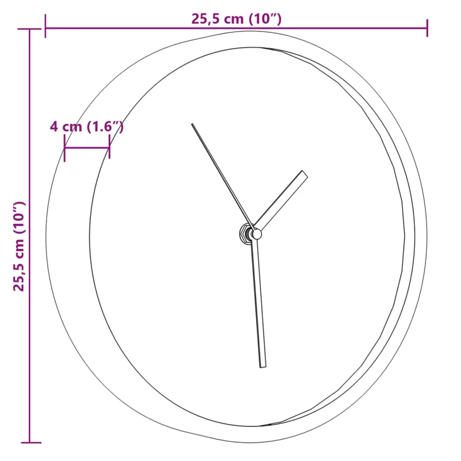 Horloge murale rose Ø25,5 cm polystyrène et verre - 7