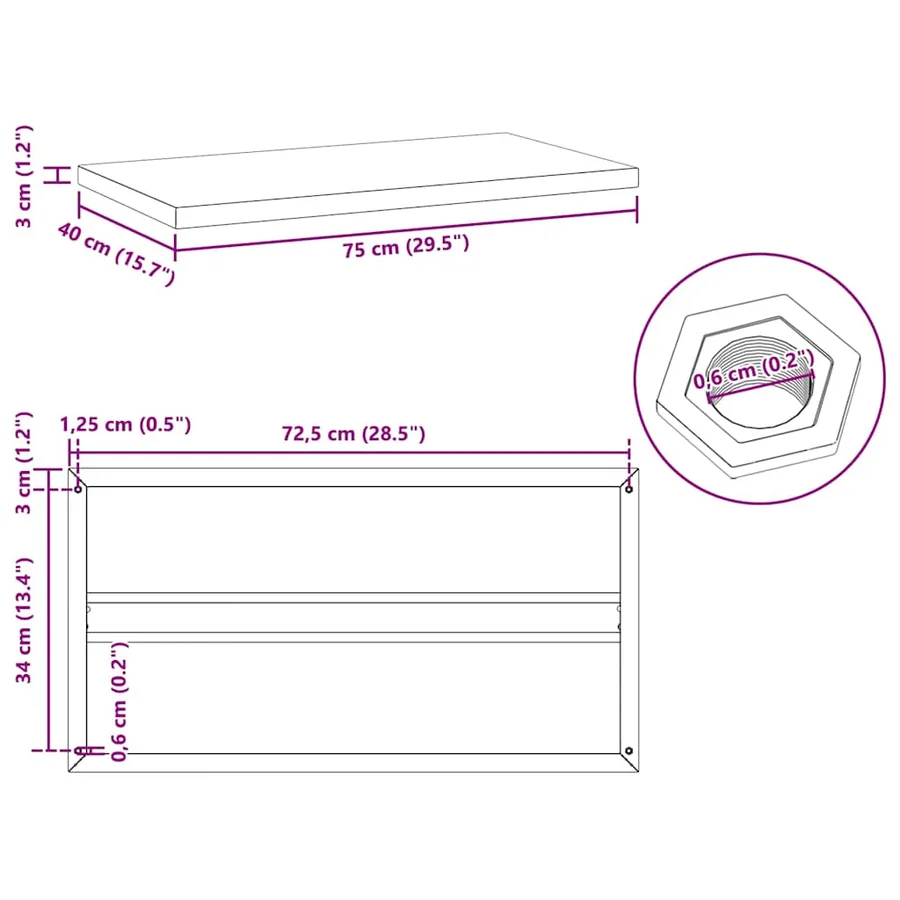 Étagères murales 2 pcs 75x40 cm argenté acier inoxydable - 10