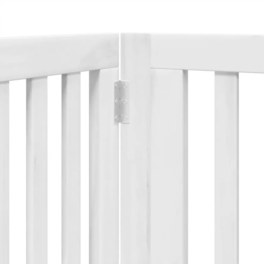 Barrière pour chiens et porte 4 panneaux blanc bois de peuplier - 8