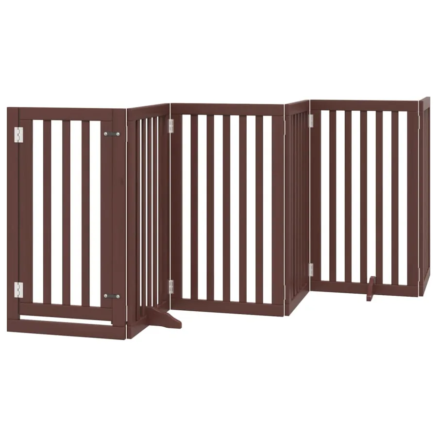 Barrière pour chiens avec porte 6 panneaux bois de peuplier - 2