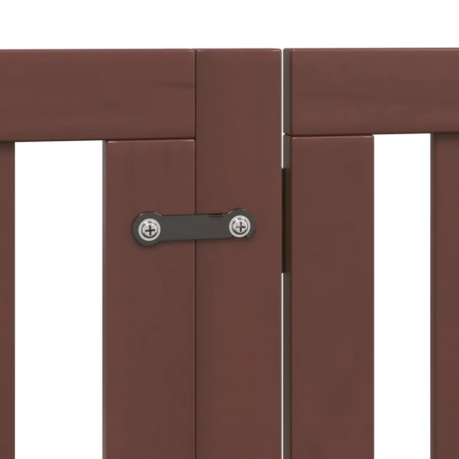 Barrière pour chiens avec porte 6 panneaux bois de peuplier - 9