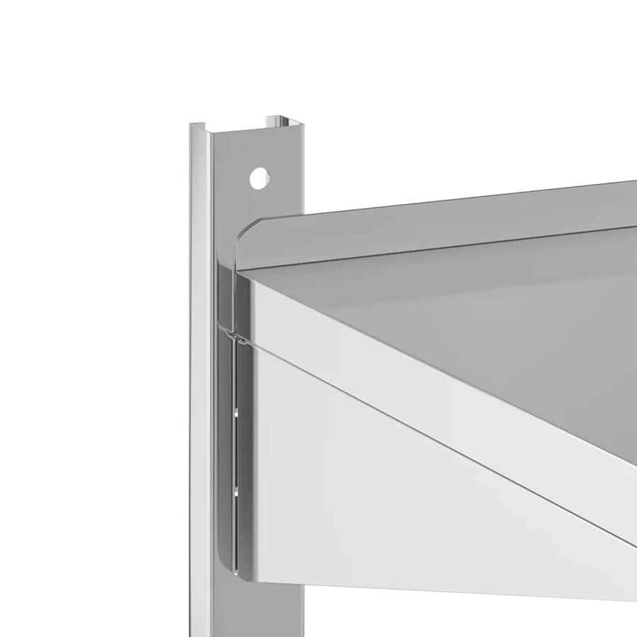 Étagère murale à 2 niveaux 100x30x60cm argenté acier inoxydable - 8