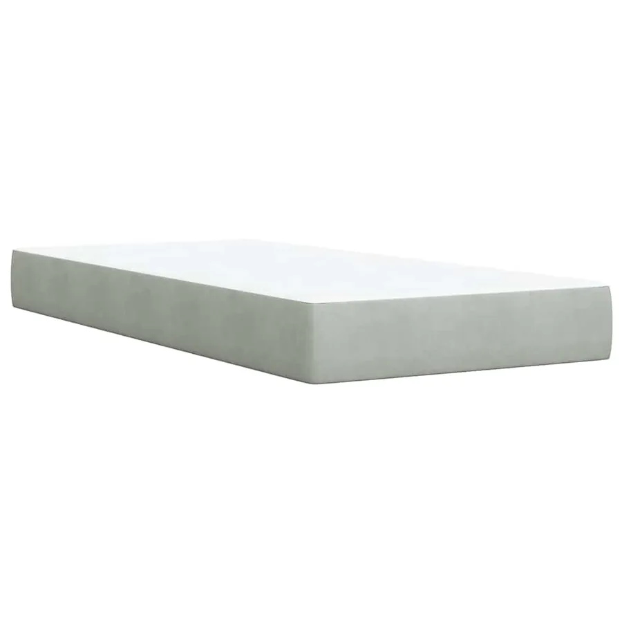 Sommier à lattes de lit et matelas Gris clair 80x200 cm Velours - 10