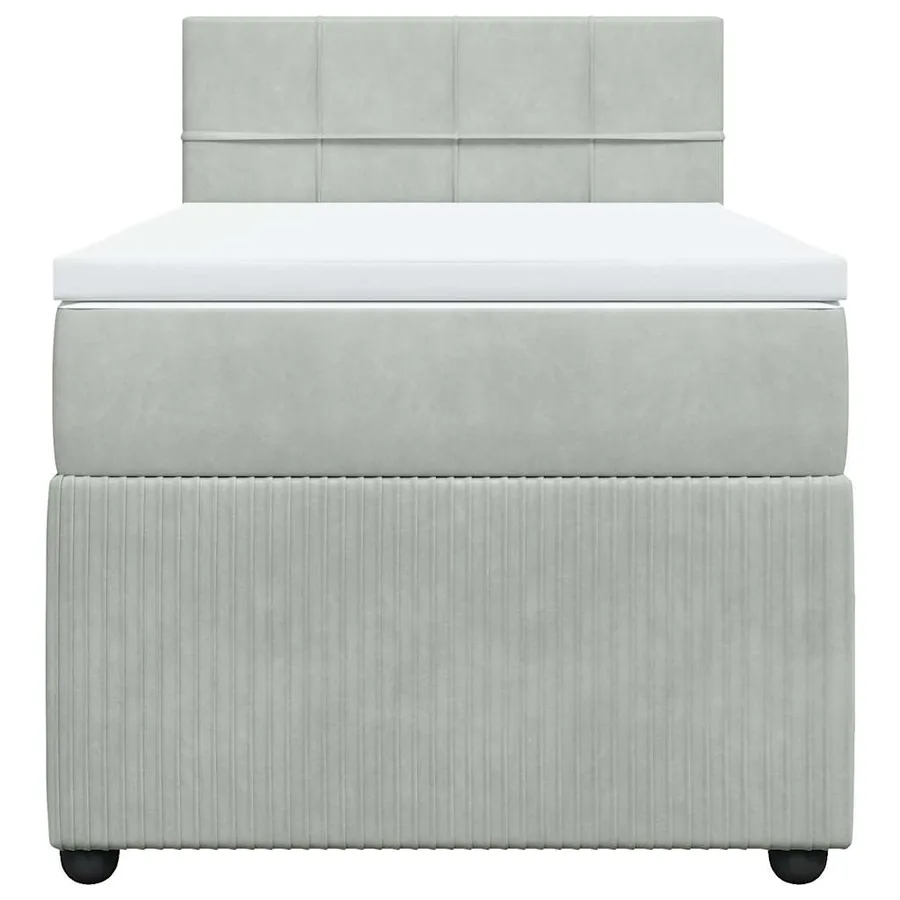 Sommier à lattes de lit et matelas Gris clair 80x200 cm Velours - 6