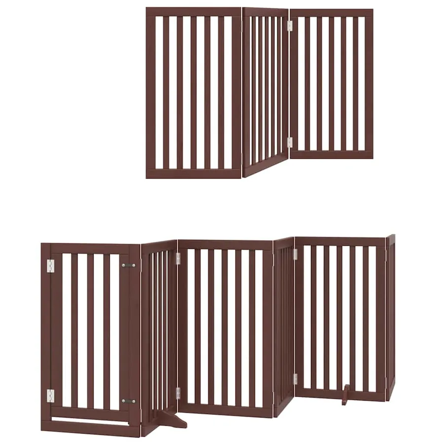 Barrière pour chien porte pliable 12 panneaux bois de peuplier - 12