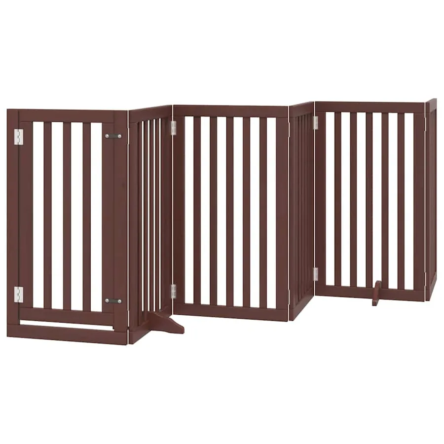 Barrière pour chien porte pliable 12 panneaux bois de peuplier - 3