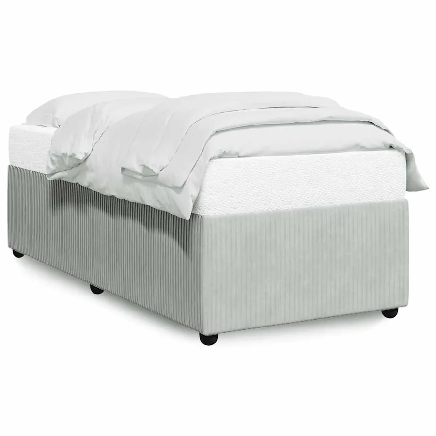 Cadre de lit sans matelas gris clair 80x200 cm velours - 2