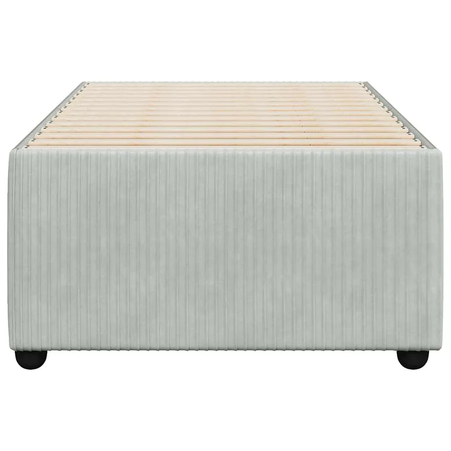 Cadre de lit sans matelas gris clair 80x200 cm velours - 4