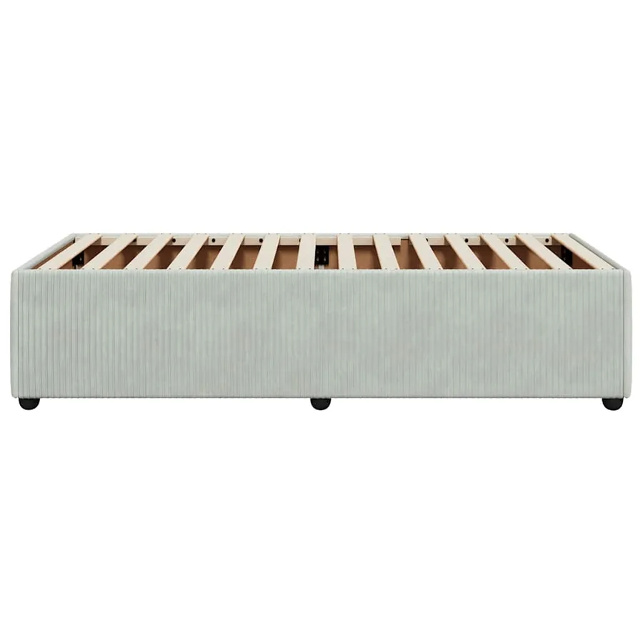 Cadre de lit sans matelas gris clair 80x200 cm velours - 5