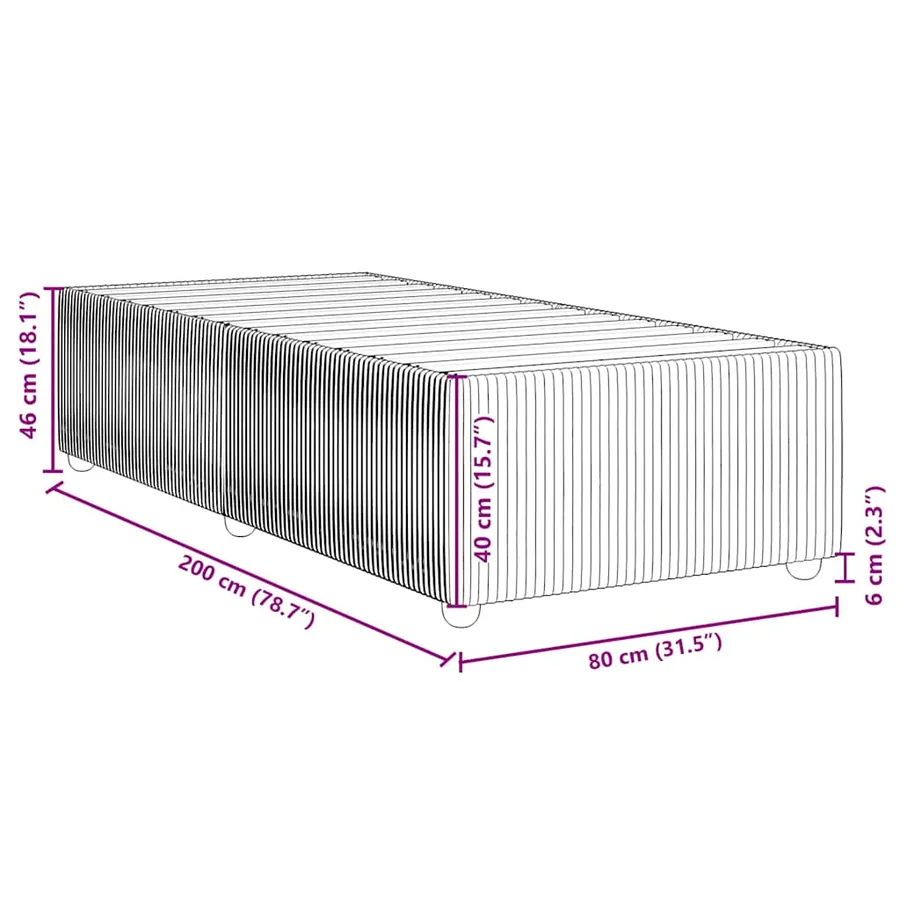 Cadre de lit sans matelas gris clair 80x200 cm velours - 9