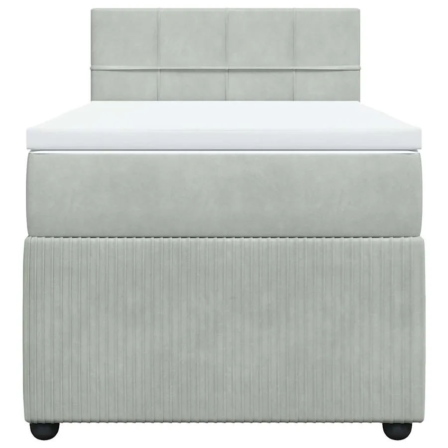 Sommier à lattes de lit et matelas Gris clair 80x200 cm Velours - 4