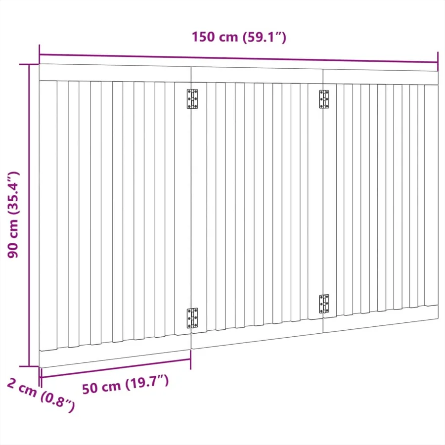Barrière pour chien pliable 3 panneaux noir bois de peuplier - 9